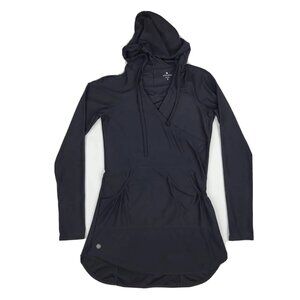 Athleta Womens Workout Hoodie Jacket S Black Long Sleeve Stretchy Breathable